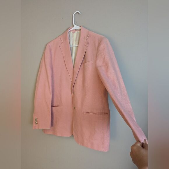 Michael Kors Men’s Blazer 41 Pink Cotton Sport Coat Classic Fit Lightweight Prep - Picture 4 of 11